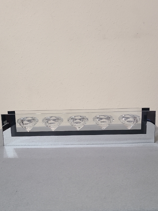 Z Gallerie Trove Diamond Cut Mirror Framed Tealight Candle Holder Accent Display main image 1